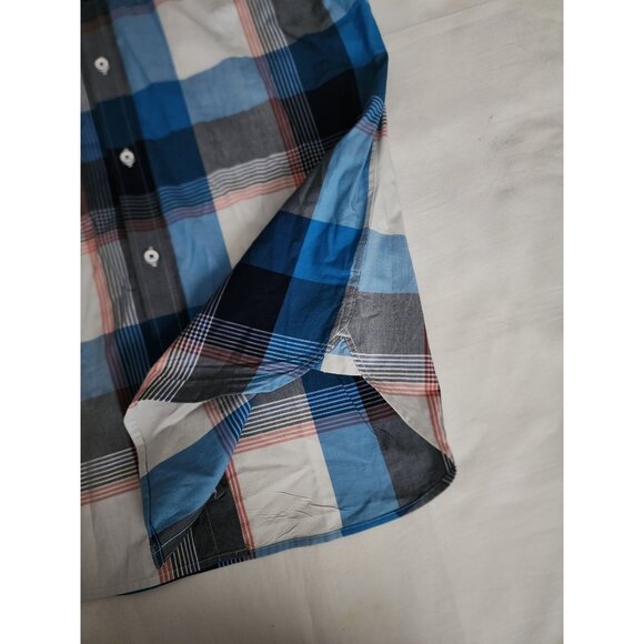 EXPRESS Men's Blue/Multicolor Fitted Plaid Long Sleeve Shirt Size Medium - Picture 5 of 12